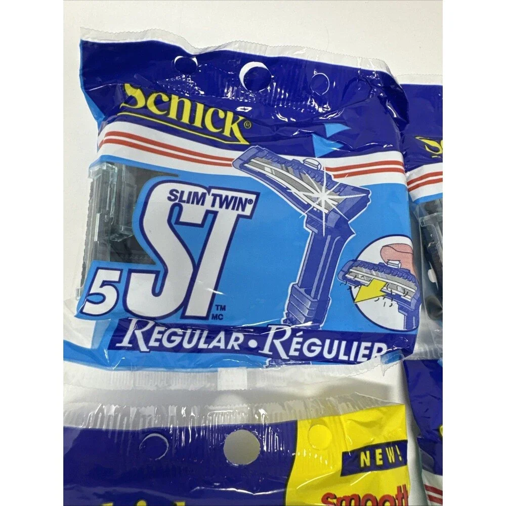 22 NOS Schick Slim Twin Disposable Razors Sensitive & Regular Vintage NEW